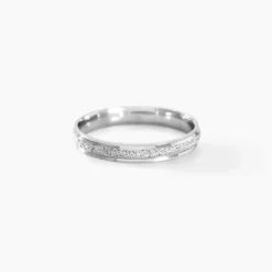 Alliance Caroline Sablee Demi Jonc Classique Or Blanc