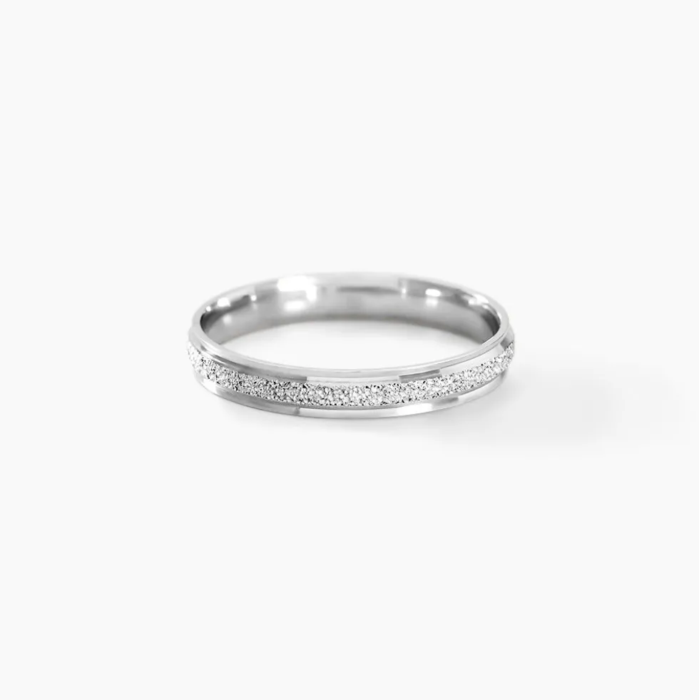 Alliance Caroline Sablee Ruban Plat Or Blanc