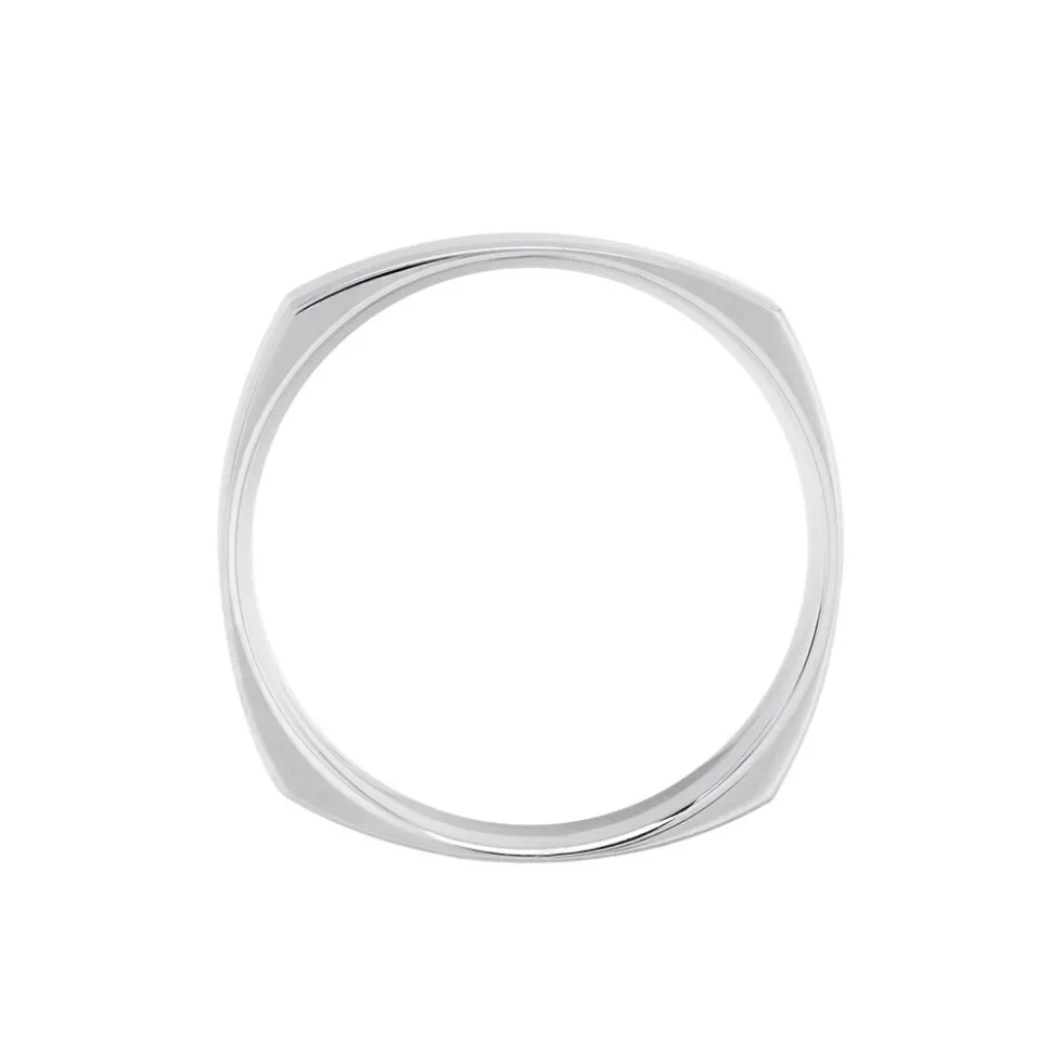 Alliance Carree Polie Or Blanc