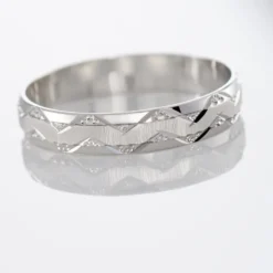 Alliance Clotilde Ruban Plat Or Blanc