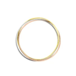 Alliance Entrelacee Ruban Plat Or Tricolore