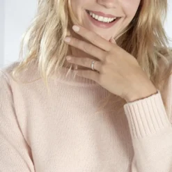 Alliance Fantaisie Diamantee Ruban Plat Or Blanc