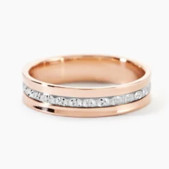 Alliance Fantaisie Diamantee Ruban Plat Or Bicolore