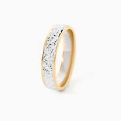 Alliance Grain De Folie Diamantee Ruban Plat Or Bicolore