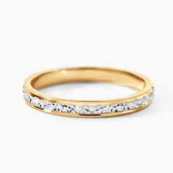Alliance Grain De Folie Diamantee Ruban Plat Or Bicolore