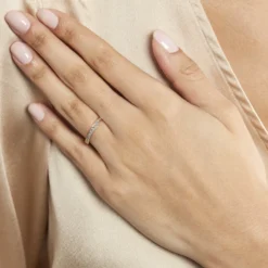 Alliance Grain De Folie Diamantee Ruban Plat Or Bicolore