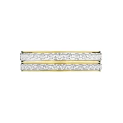 Alliance Grain De Folie Diamantee Ruban Plat Or Bicolore