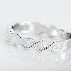 Alliance Marielle Ruban Plat Or Blanc