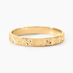 Alliance Marya Carree Diamantee Ruban Plat Or Jaune