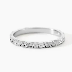 Alliance Marziale Ruban Plat Or Blanc