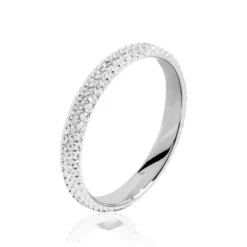 Alliance Multi Facettes Diamantee Or Blanc