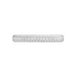 Alliance Multi Facettes Diamantee Ruban Plat Or Blanc