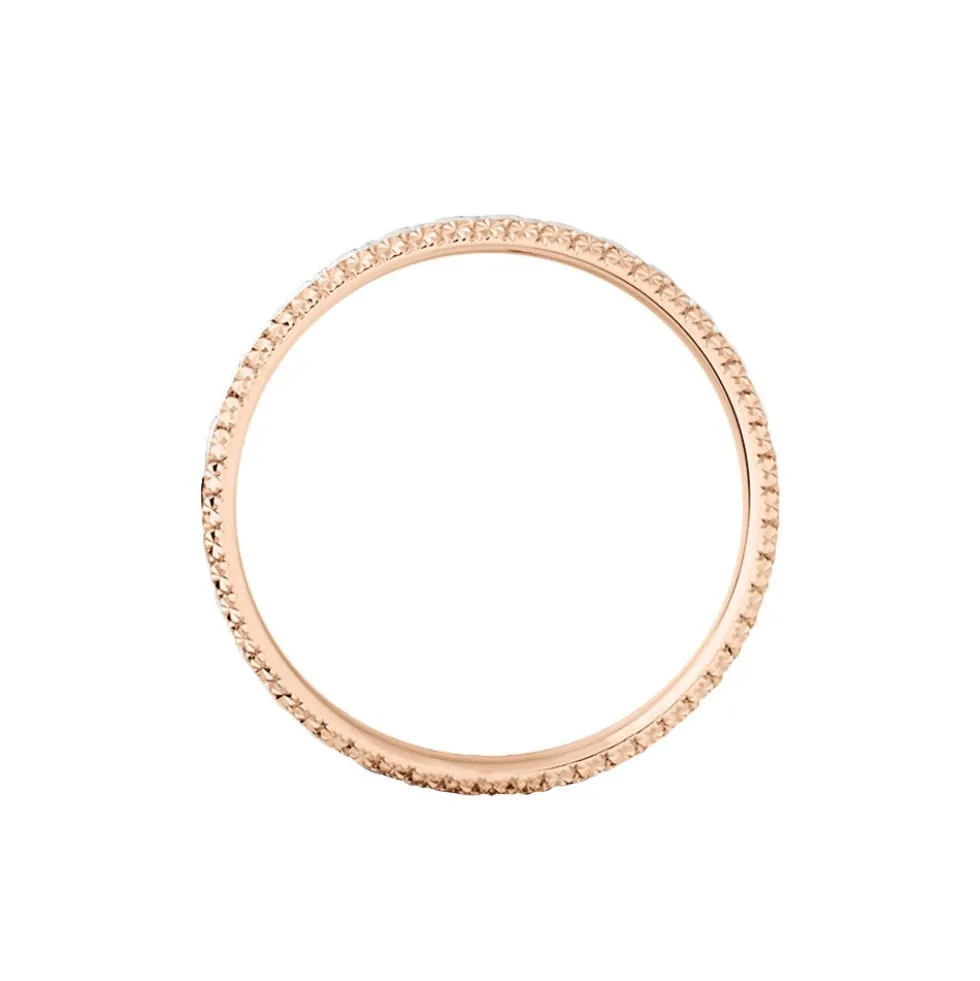 Alliance Multi Facettes Diamantee Demi Jonc Classique Or Bicolore