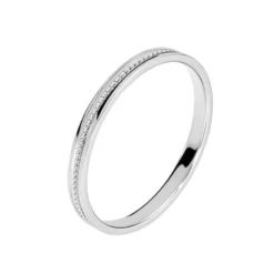 Alliance Perlee Ruban Plat Or Blanc