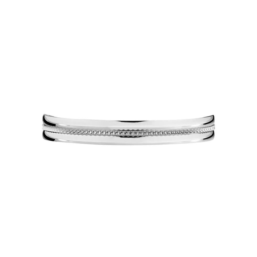 Alliance Perlee Ruban Plat Or Blanc