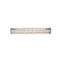 Alliance 1 Rang Diamante Ruban Plat Or Bicolore