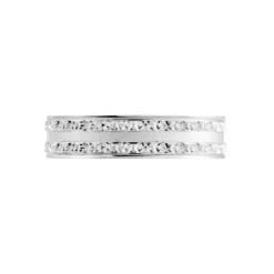 Alliance Satine Diamantee Ruban Plat Or Blanc
