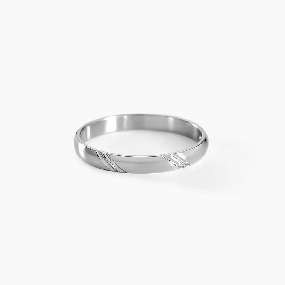 Alliance Soriya Demi Jonc Classique Argent Blanc