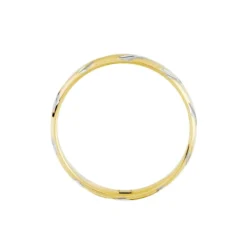 Alliance Strie Fantaisie Demi Jonc Classique Or Bicolore