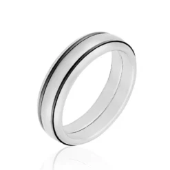 Bague Acier Blanc