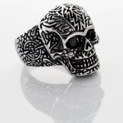 Bague Acier Blanc Et Noir Valentik