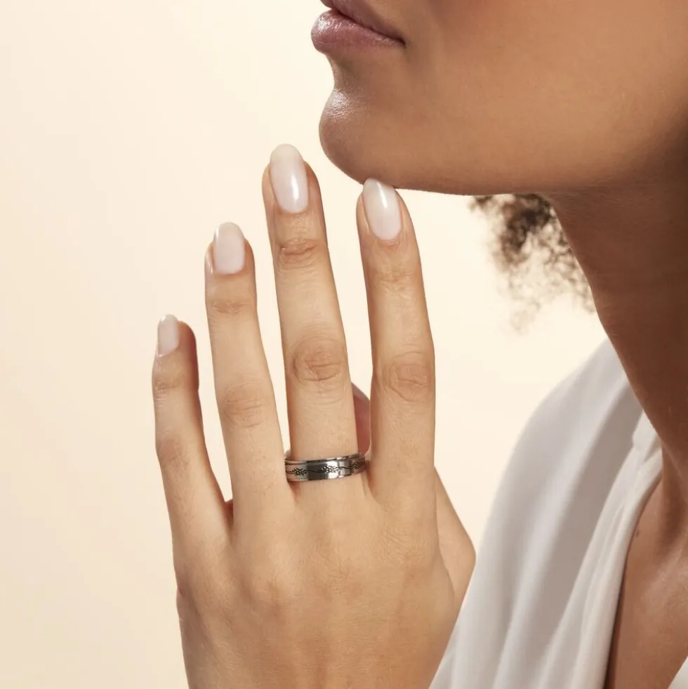 Bague Acier Blanc Lucas