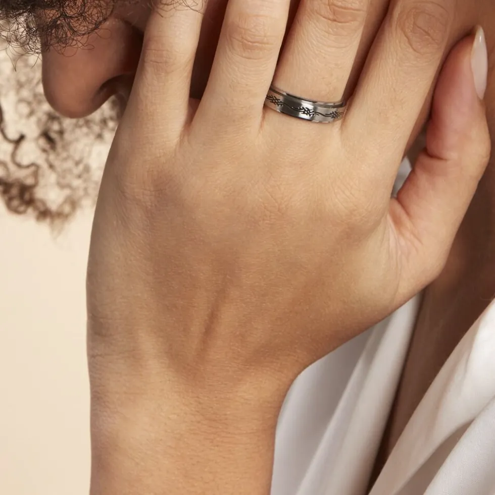 Bague Acier Blanc Lucas