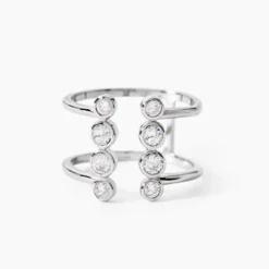Bague Ajustable Janvier Argent Oxydes De Zirconium