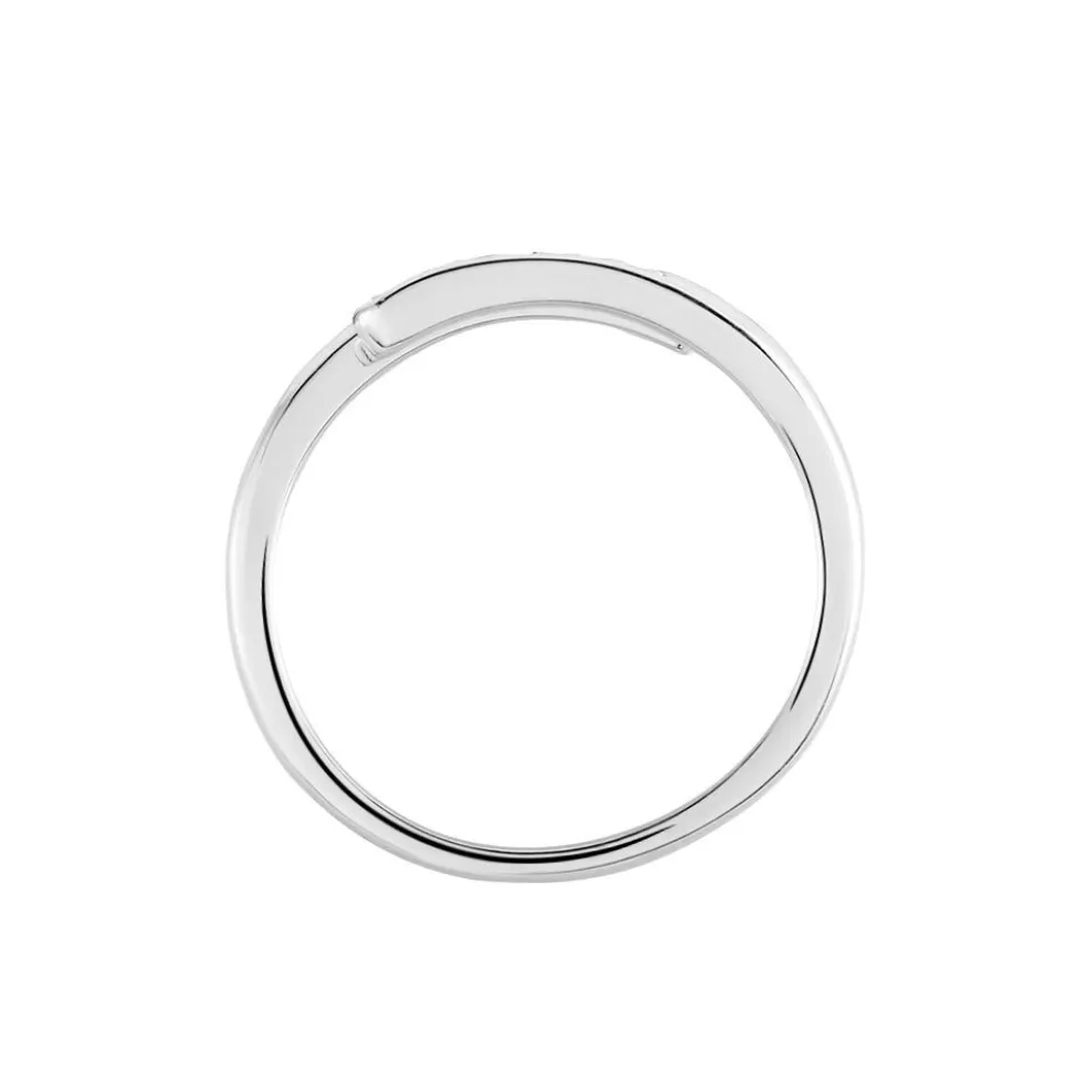 Bague Ajustable Mendel Argent Blanc Oxyde De Zirconium