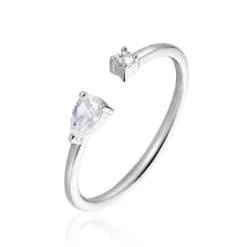 Bague Ajustable Shou Argent Oxyde De Zirconium