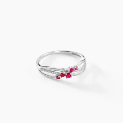 Bague Amarylis Or Blanc Rubis Diamant