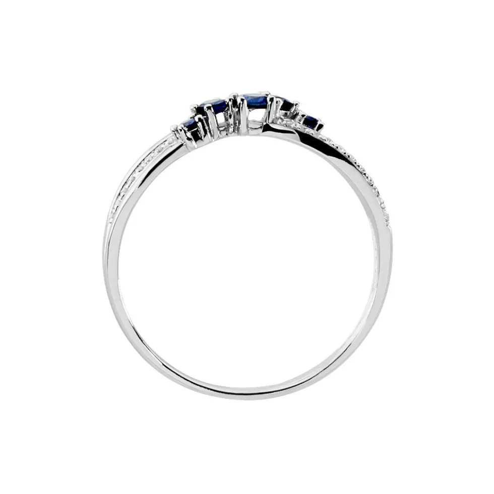 Bague Amarylis Or Blanc Saphir Diamant