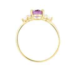 Bague Anaid Or Jaune Amethyste Et Oxyde De Zirconium