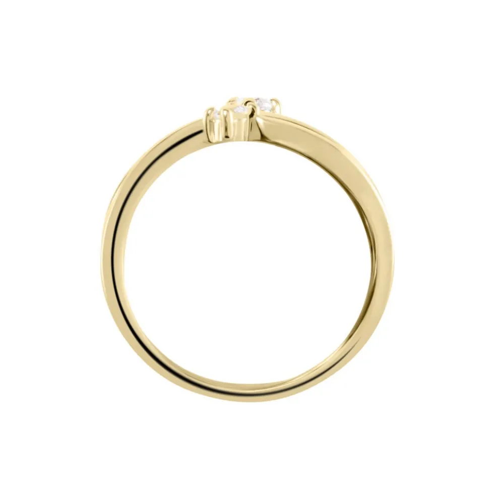 Bague Ana-lou Plaque Or Jaune Oxyde De Zirconium