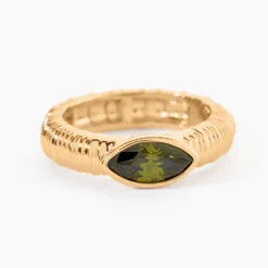 Bague Angelica Plaque Or Jaune Oxyde De Zirconium