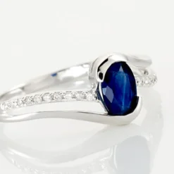 Bague Anja Or Blanc Saphir Et Diamant