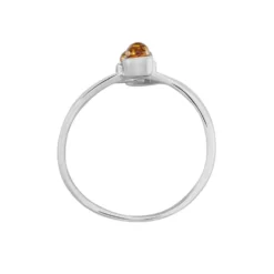 Bague Argent Blanc Accorus Ambre