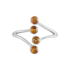 Bague Argent Blanc Accorus Ambre
