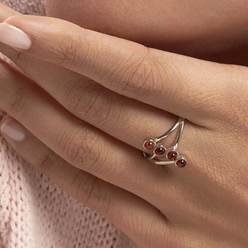 Bague Argent Blanc Accorus Ambre