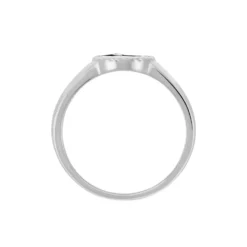 Bague Argent Blanc Lugus Email Et Oxyde De Zirconium