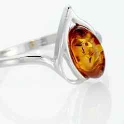 Bague Argent Blanc Nailla Ambre