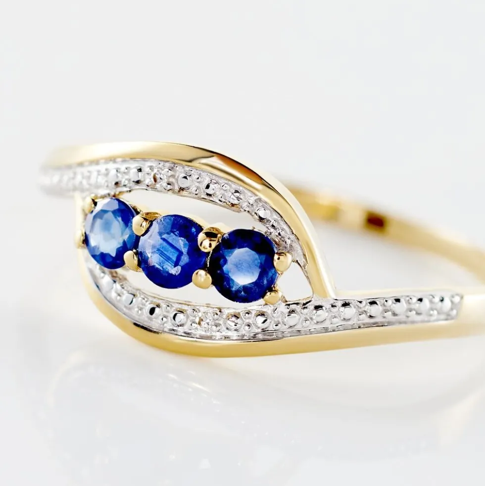 Bague Aurora Or Bicolore Saphir Et Diamant