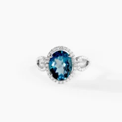 Bague Ayanna Or Blanc Topaze Et Oxyde De Zirconium