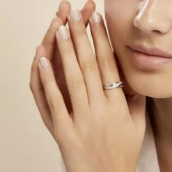 Bague Bandeau Or Jaune Oxyde De Zirconium