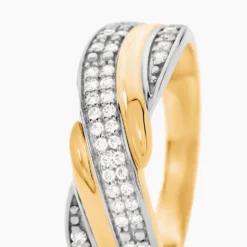 Bague Bandeau Or Jaune Oxyde De Zirconium
