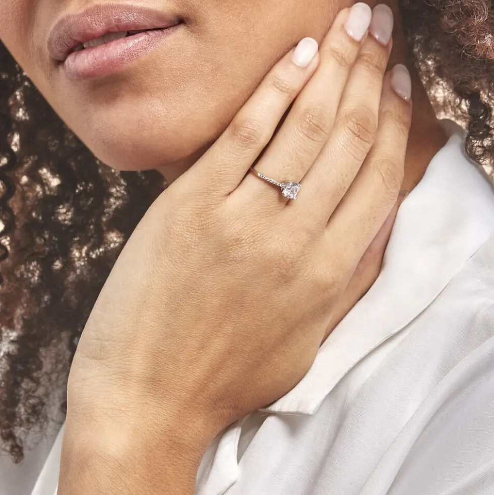 Bague Beline Or Blanc Oxyde De Zirconium