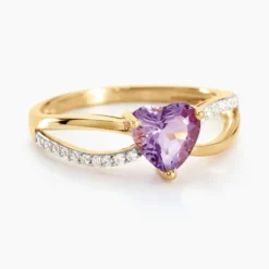 Bague Bertille Or Jaune Amethyste Et Oxyde De Zirconium
