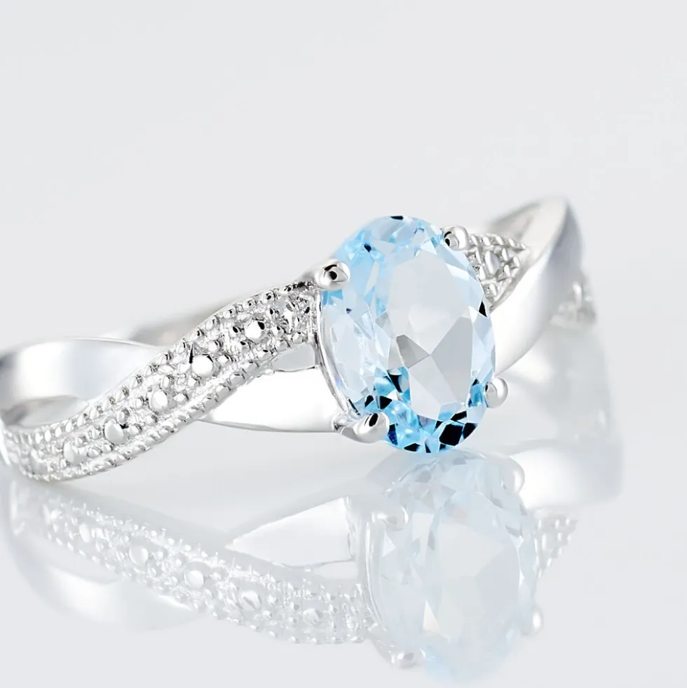 Bague Candice Or Blanc Topaze