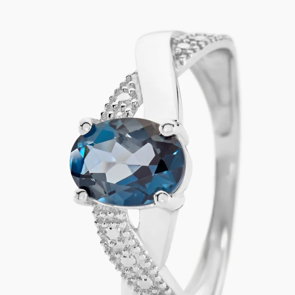 Bague Candice Or Blanc Topaze