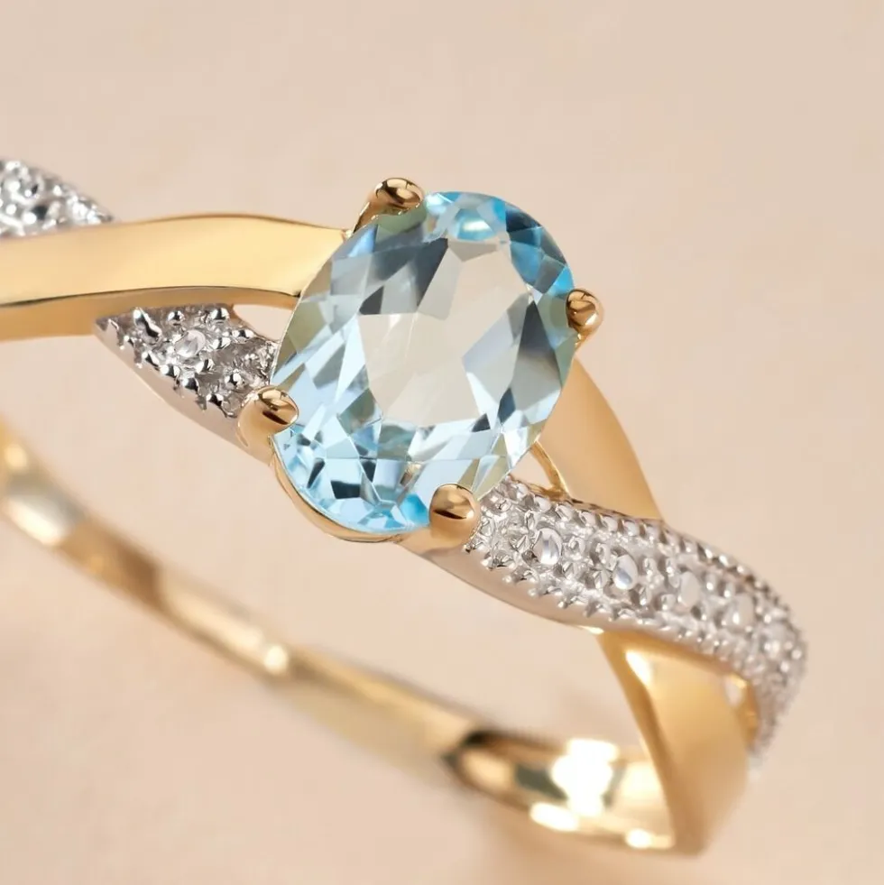 Bague Candice Or Jaune Topaze